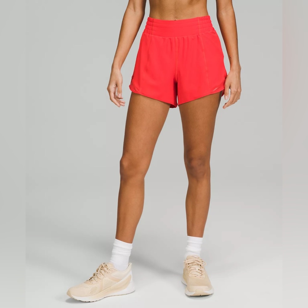 Hotty Hot High-Rise Lined Short 4" in Carnation Red